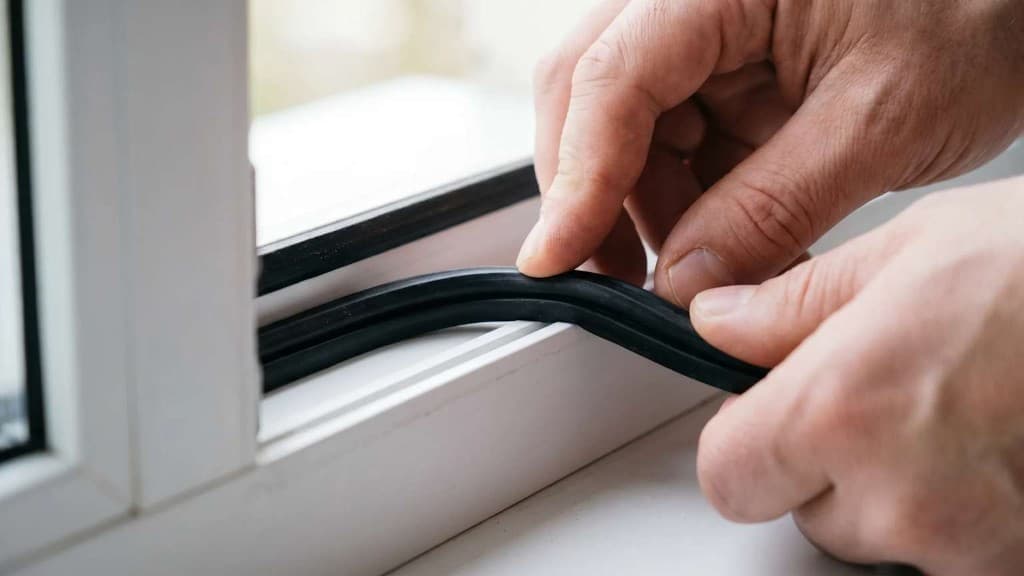 Montaj garnitura de etansare pe profilul unei ferestre termopan